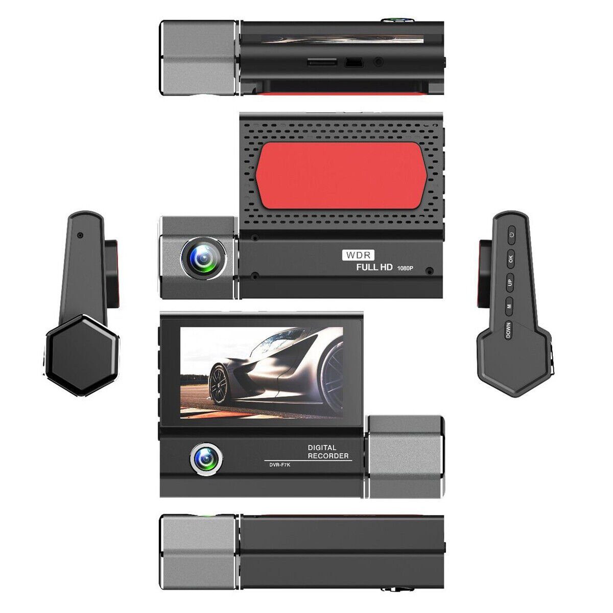 Yoyaxi 32G+ Auto-DVR 170° Doppelobjektiv-Dashcam Dashcam (1080P Videorecorder-Kamera vorne und hinten)