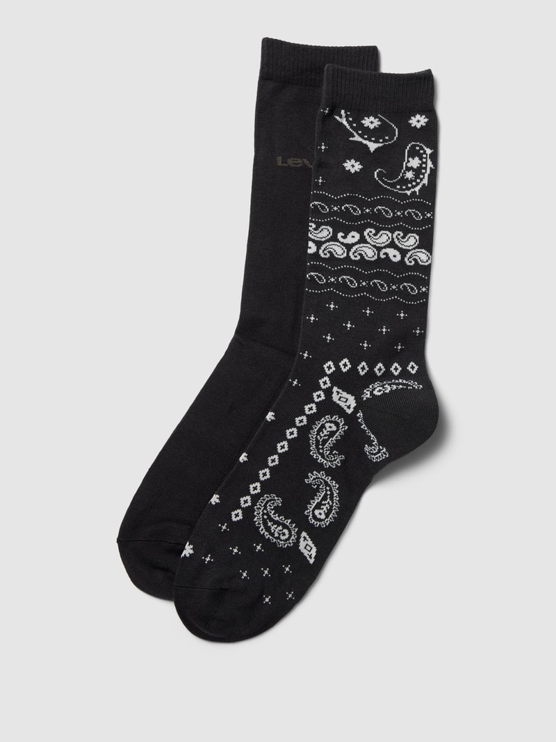 Socken mit Label-Details im 2er-Pack in schwarz