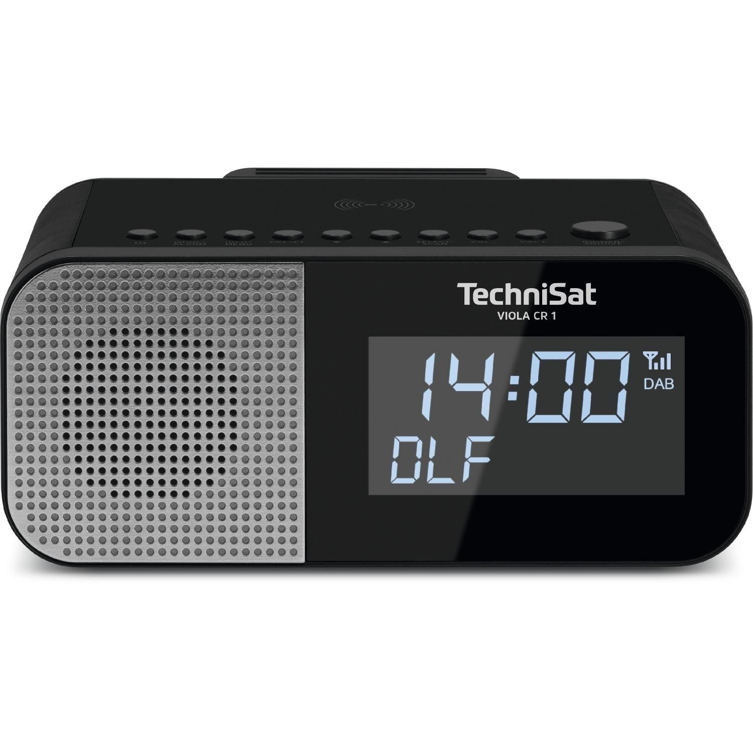 TechniSat VIOLA CR 1 D TechniSat Wireless Charging Display UKW-Radio Digitalradio (DAB) (DAB+ Digitalradio, Uhr- und Datumsanzeige, Zwei Radiowecktimer möglich)