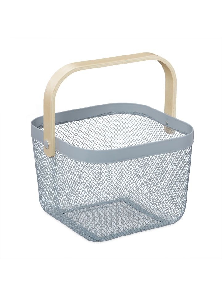 relaxdays Aufbewahrungskorb in Grau - (B)26 x (H)17,5 x (T)24,5 cm günstig kaufen onesize