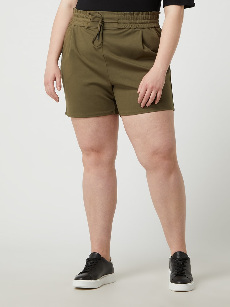 PLUS SIZE Shorts mit Stretch-Anteil Modell 'Eva' in lindgrün