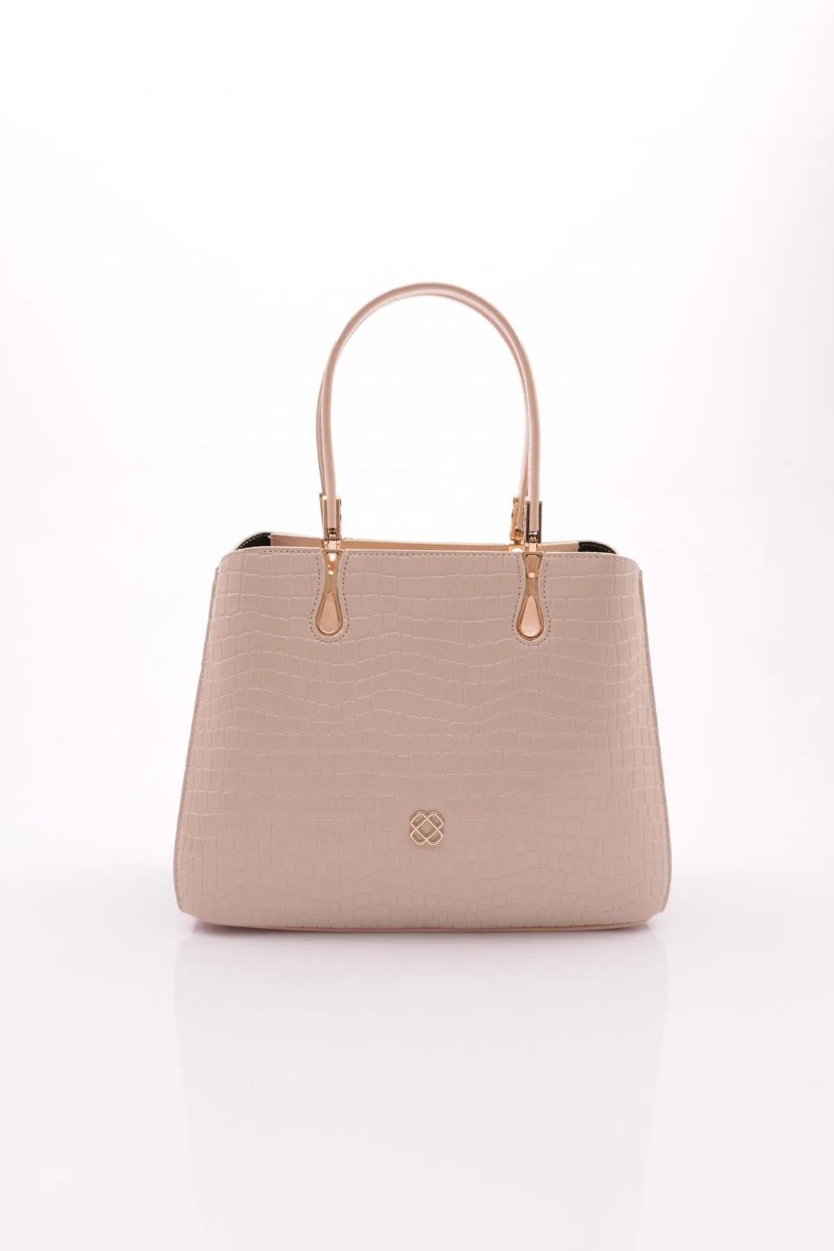 DGN  10015 Beige Krokodil Damen Säulentasche