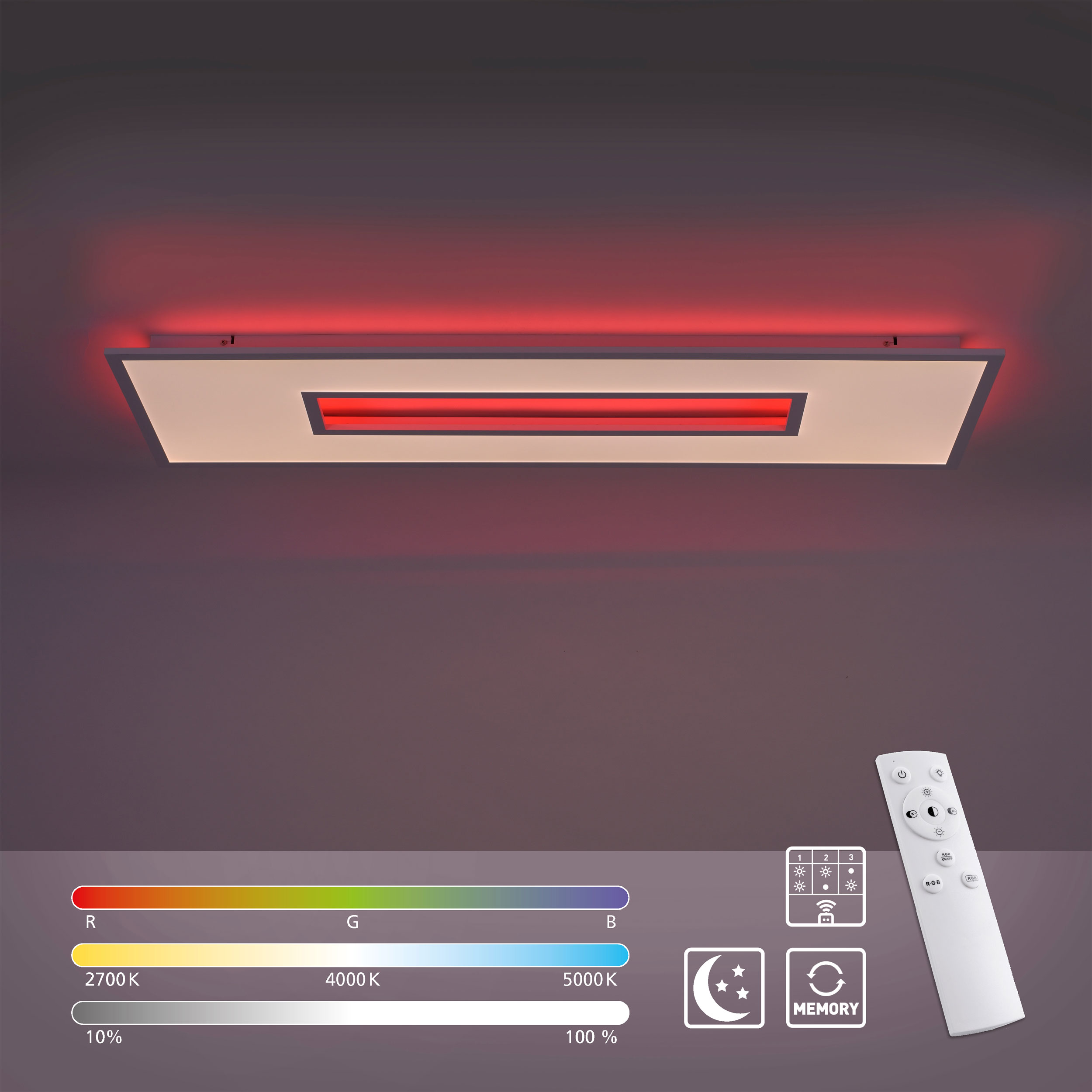 JUST LIGHT.LED-Deckenleuchte 2flg