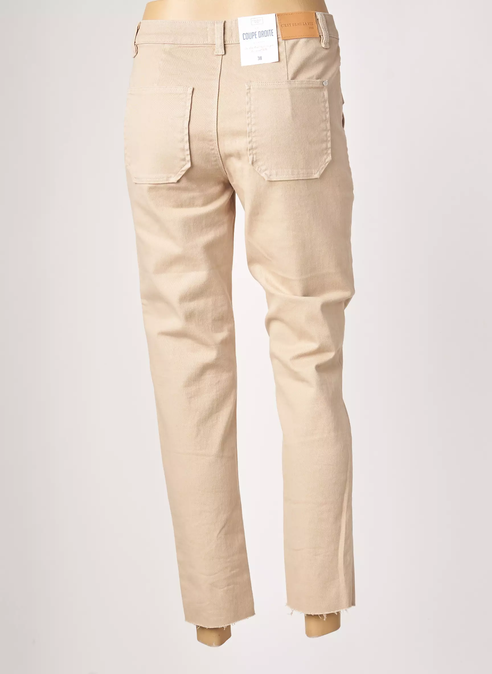 C Est Beau La Vie Pantalon7 8 Femme couleur beige