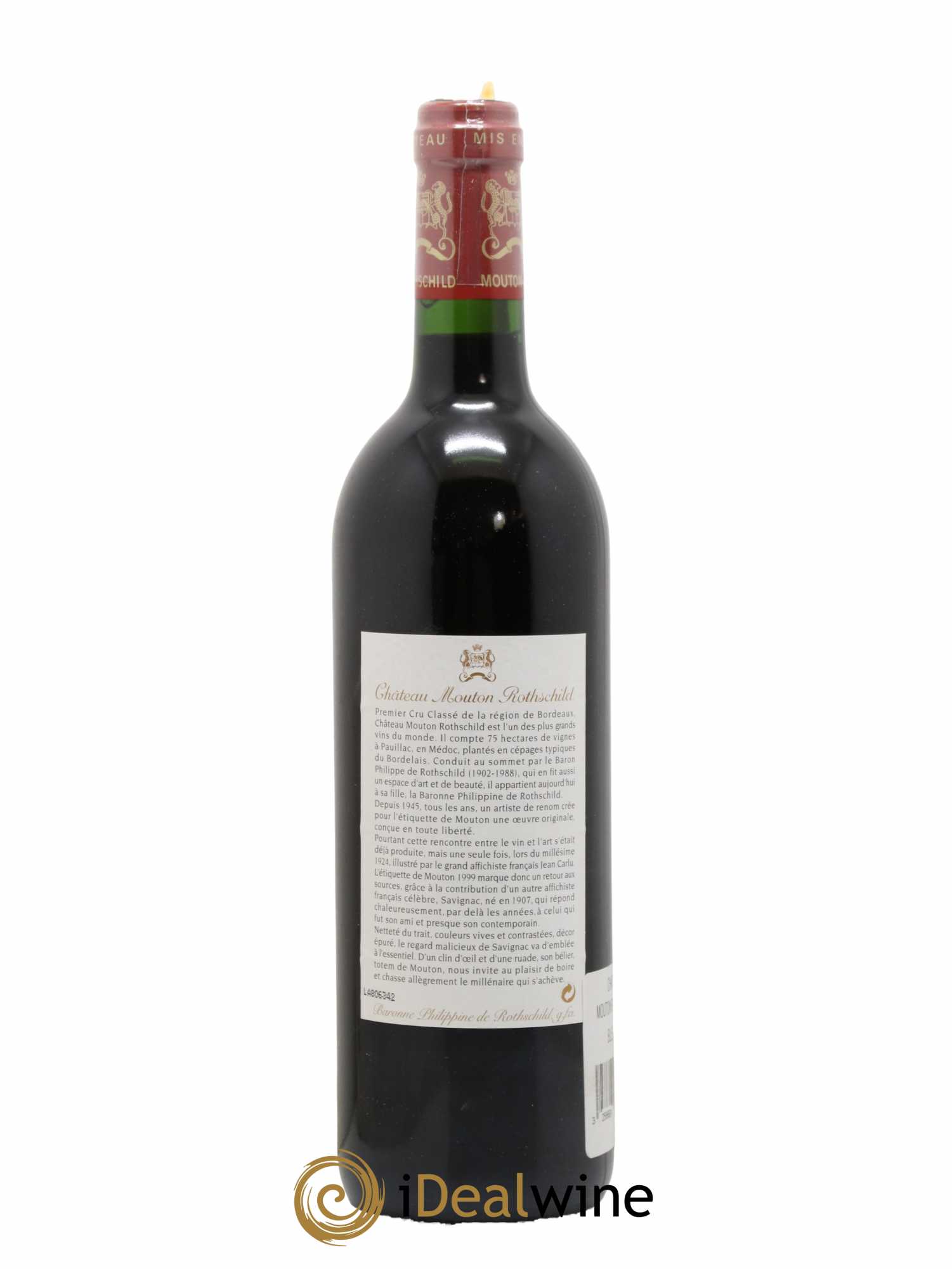 Château Mouton Rothschild 1er Grand Cru Classé  1999 - Lot de 1 Bouteille