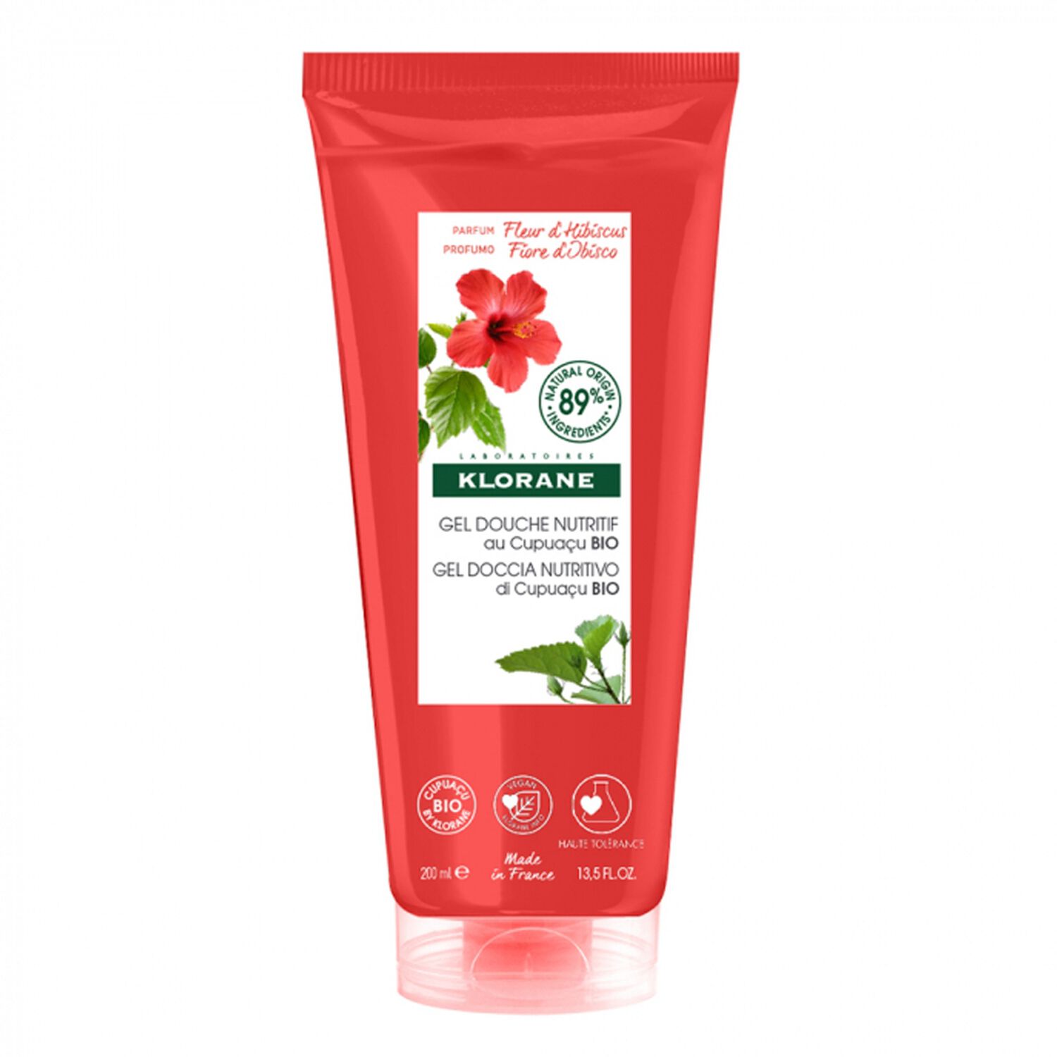 Klorane Gel Douche Fleur d'Hibiscus Bio - Tous types de peaux - 200 ml