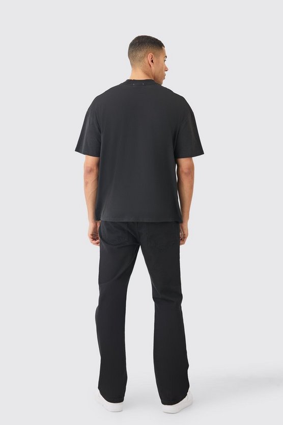 Oversize T-Shirt mit Herz Flammen Print