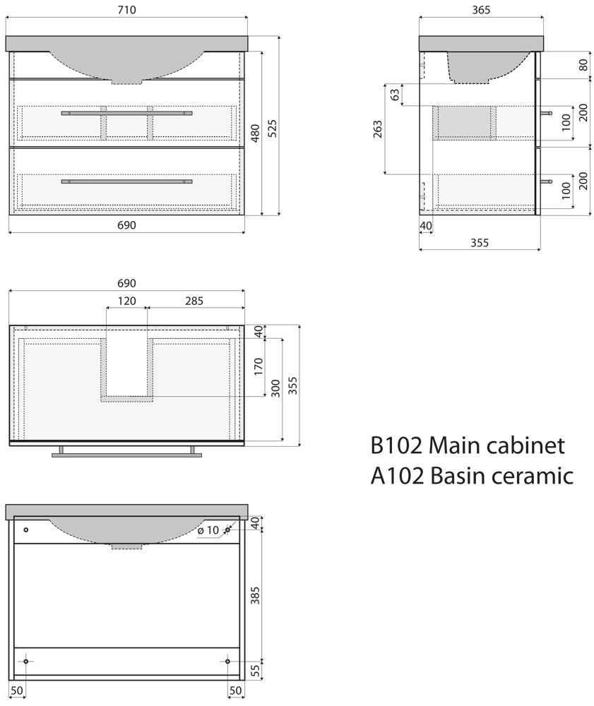 Posseik Badmöbel Portus 700 SlimLine