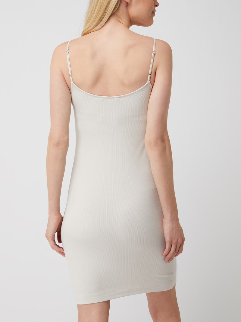 Minikleid mit Rippenstruktur  in offwhite