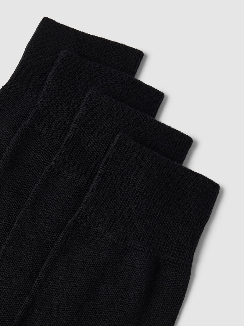 Socken mit gerippten Abschlüssen im 4er-Pack in schwarz
