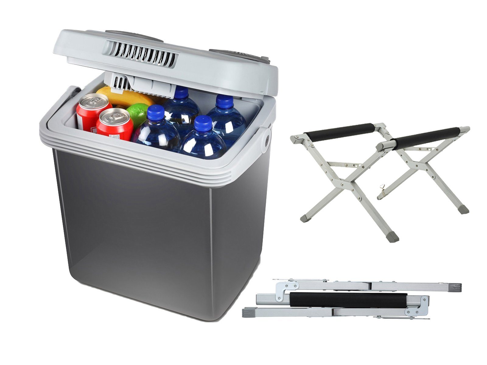 Tristar Elektrische Kühlbox, 19 l, mit Strom thermoelektrisch für Auto & Garten 12V 220-240V Klappständer