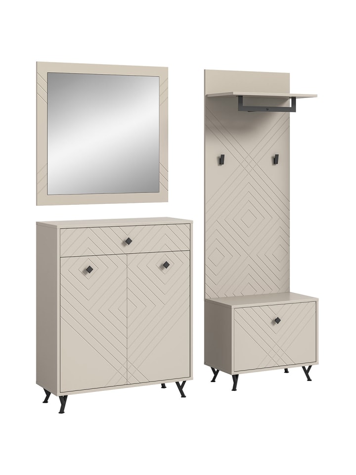 ebuy24 Garderobenmöbel Notes Beige 195 x 35 cm günstig kaufen onesize