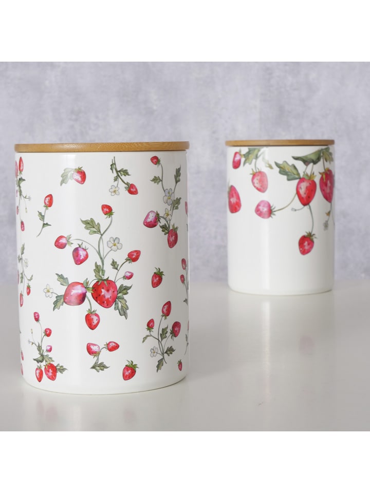 Boltze 2er-Set: Vorratsdosen in Rot/ Grün/ Weiß - (H)17 x Ø 12 cm günstig kaufen onesize