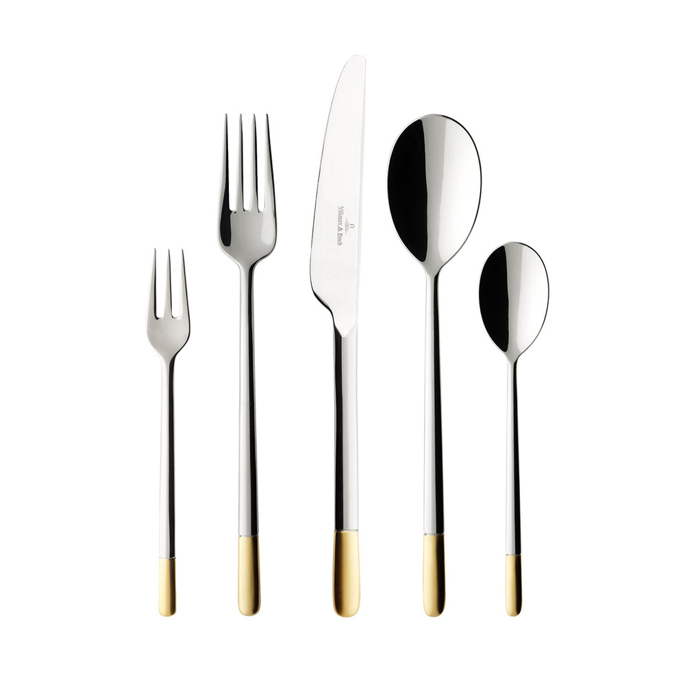 Villeroy & Boch Ménagère 30pcs. Ella partiellement doré ensemble de couverts