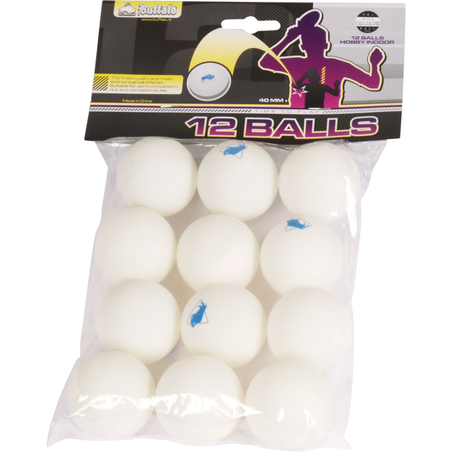 Buffalo Hobby Set von 12 Tischtennisbälle