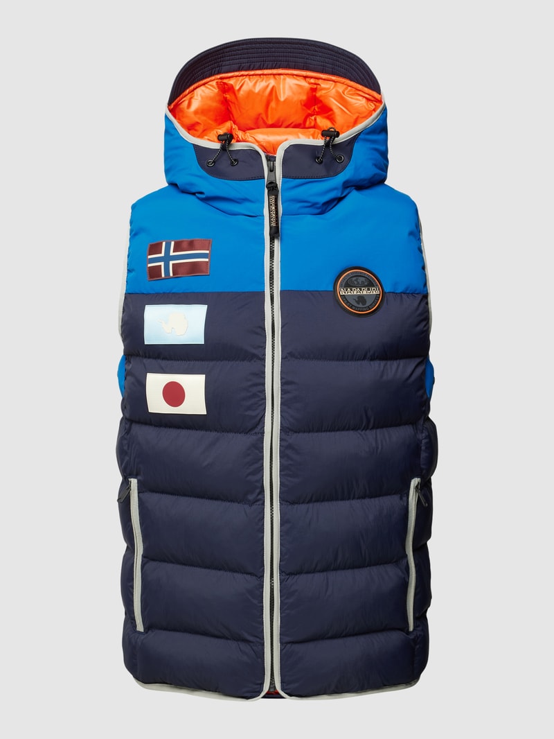 Steppweste mit Label-Details Modell 'SHAKLETON' in marineblau