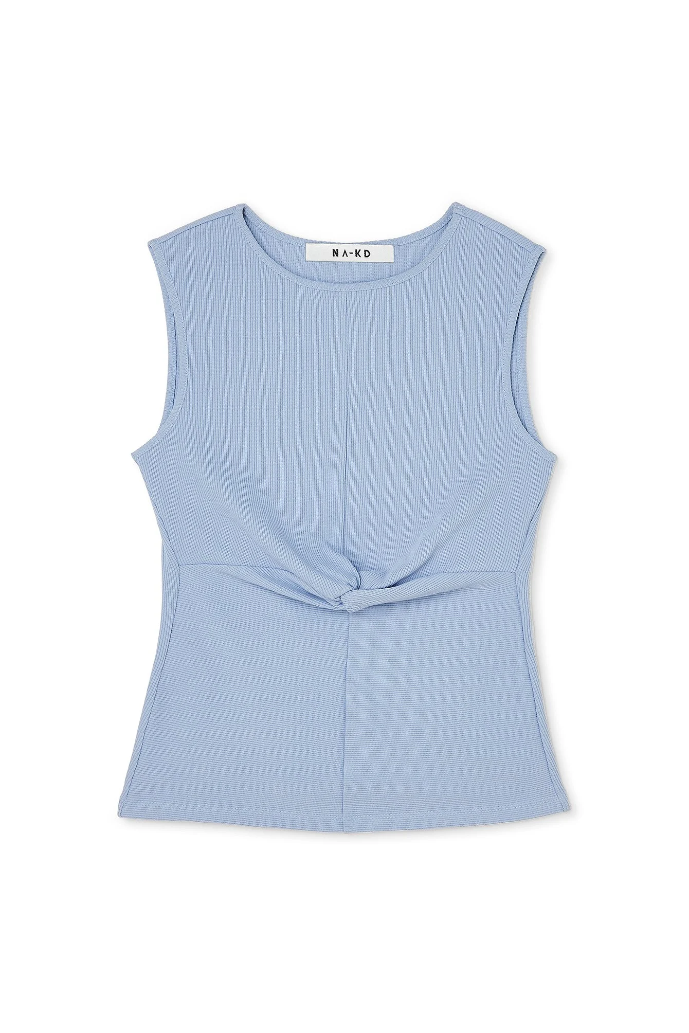Geripptes Top mit Twist-Detail vorne