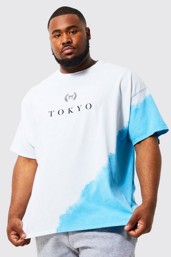 Plus T-Shirt mit Batik Tokyo City-Print