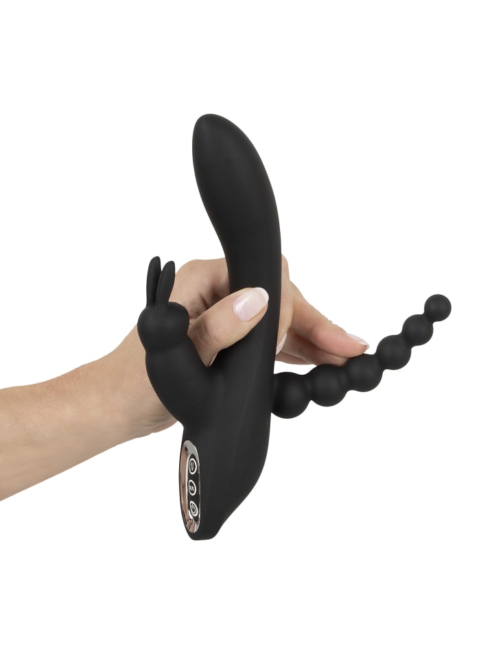 Sweet Smile Vibrator Triple G-Spot Vibrator in schwarz günstig kaufen 20,7 cm