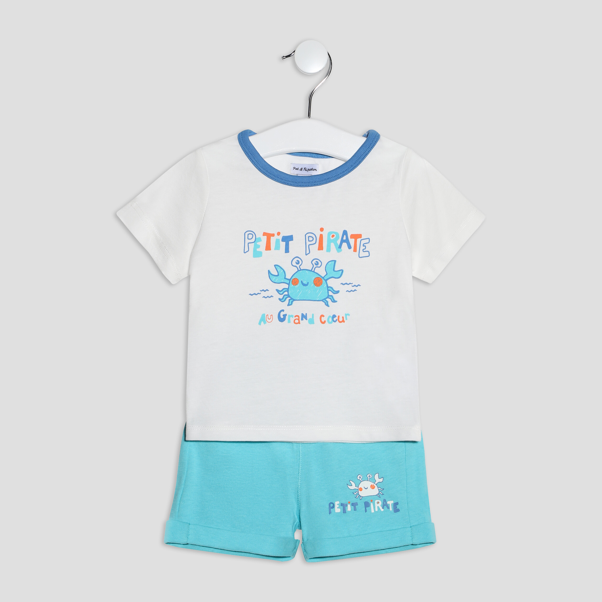 Ensemble 2 pièces blanc bébé garçon | La Halle
