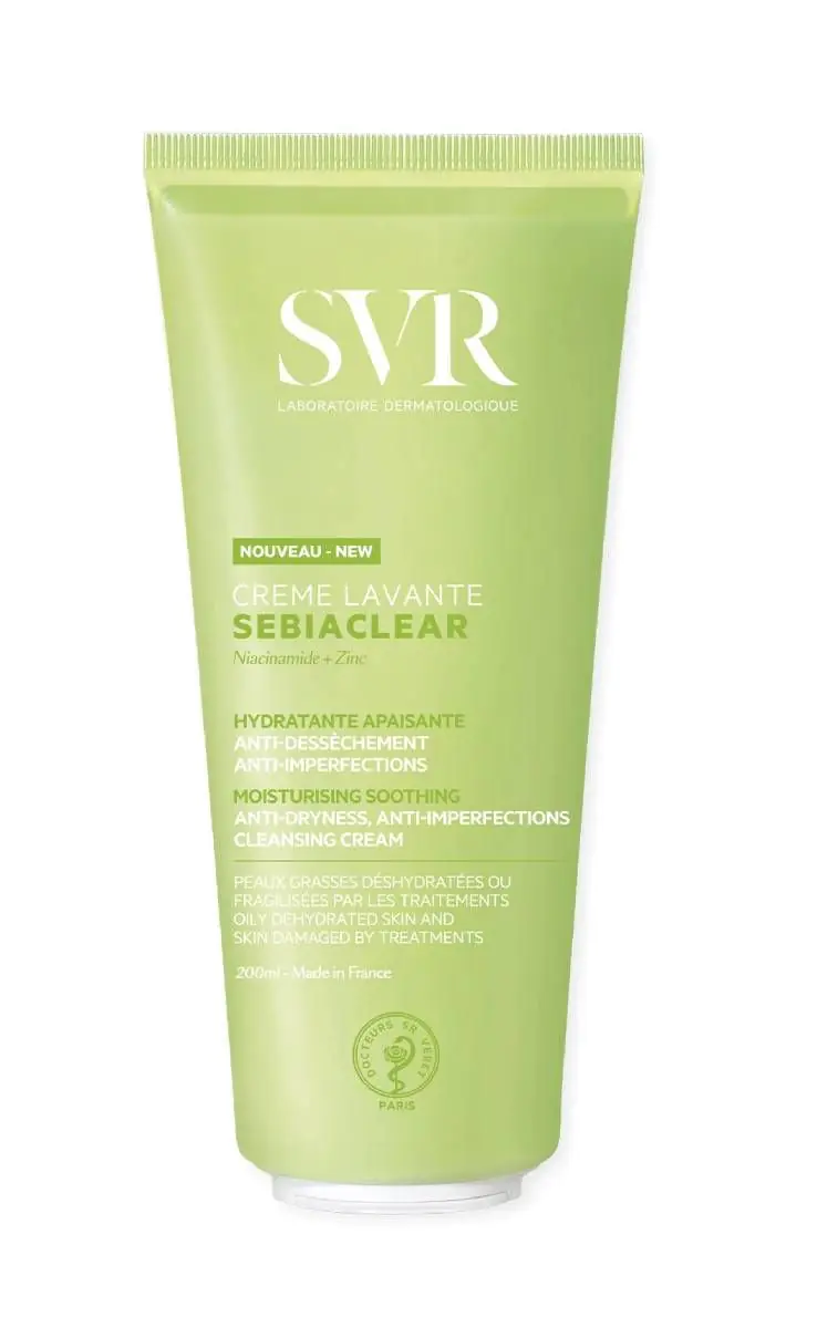 SVR Sebiaclear Creme Lavante umirujuća krema za čišćenje za kožu sklonu aknama i osjetljivu kožu