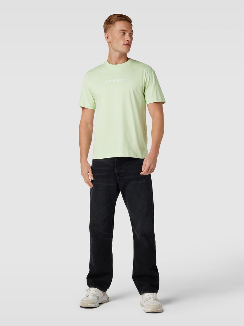 T-Shirt mit Label-Print Modell 'HERO' in neon grün