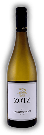 Julius Zotz, Grauer Burgunder, Qualitätswein, trocken, 2022, Baden  Julius Zotz, Grauer Burgunder, Qualitätswein, trocken, 2022, Baden  Floral, mineralisch mit elegantem Säurespiel. Jahrgang 2022 - 0,75	 Liter - Vol 12,5%