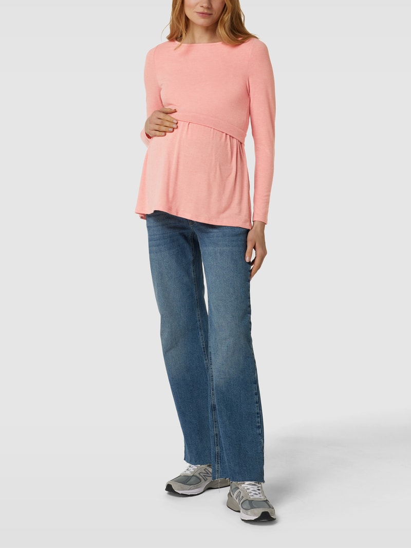Still-Longsleeve mit Stretch-Anteil in altrosa meliert