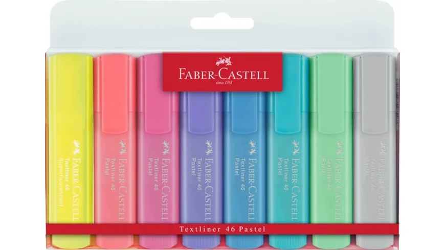 FABER-CASTELL Textmarker CASTELL 1546 PASTELL 8-er-Etui