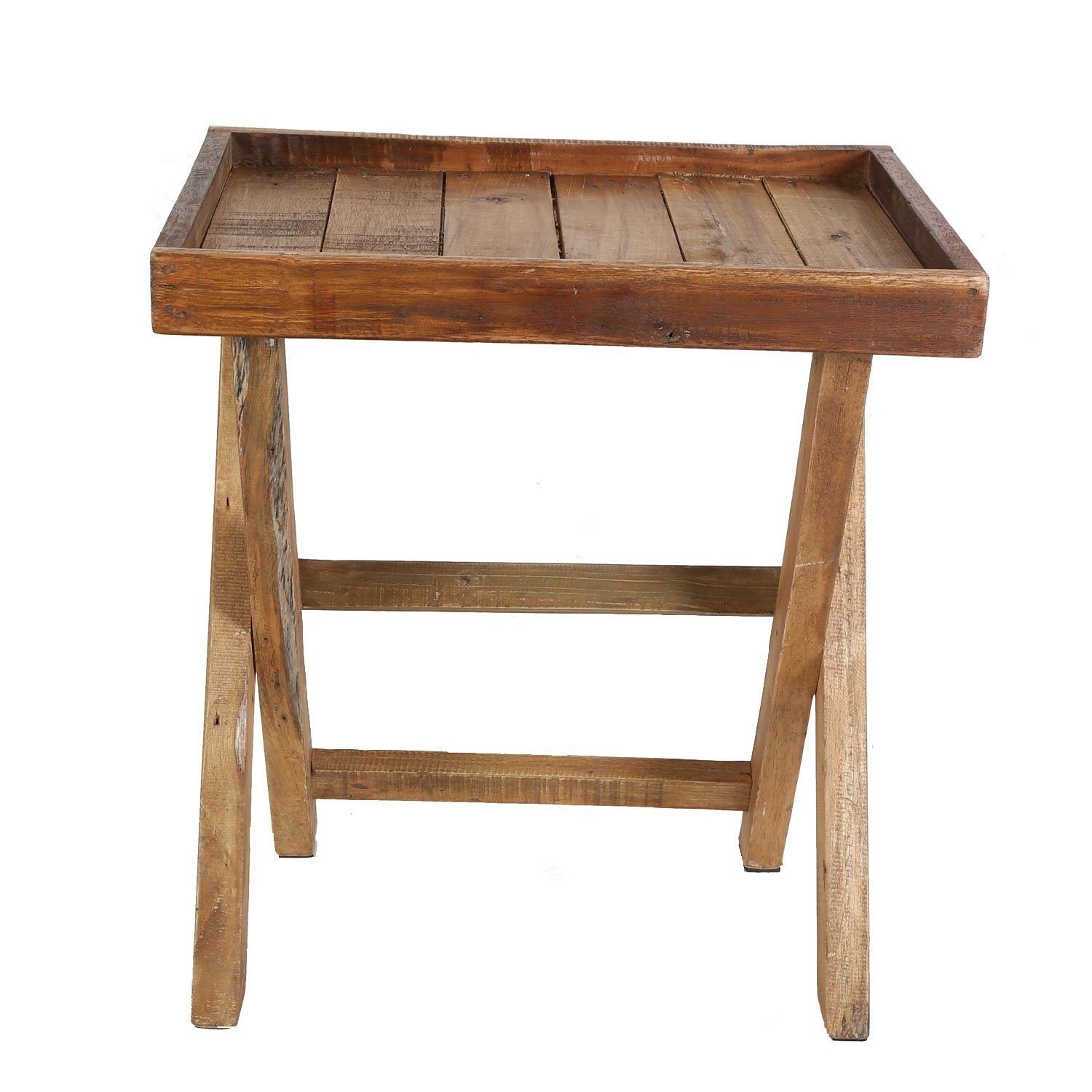 Casa Moro Klapptisch Beistelltisch Holz IMPERIA Gartentisch Serviertisch Campingtisch, recyceltes Teak Holz