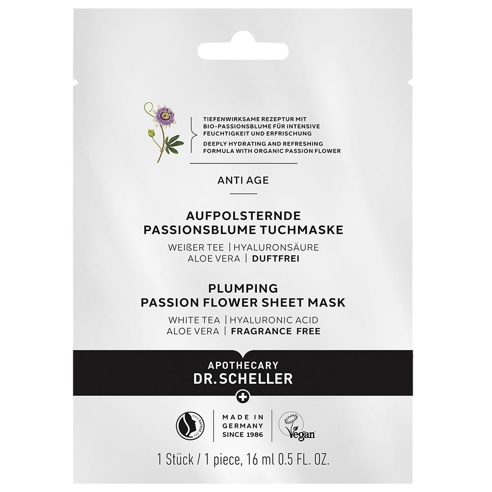 DR.SCHELLER Aufpolsternde Passionsblume Tuchmaske 16 ml