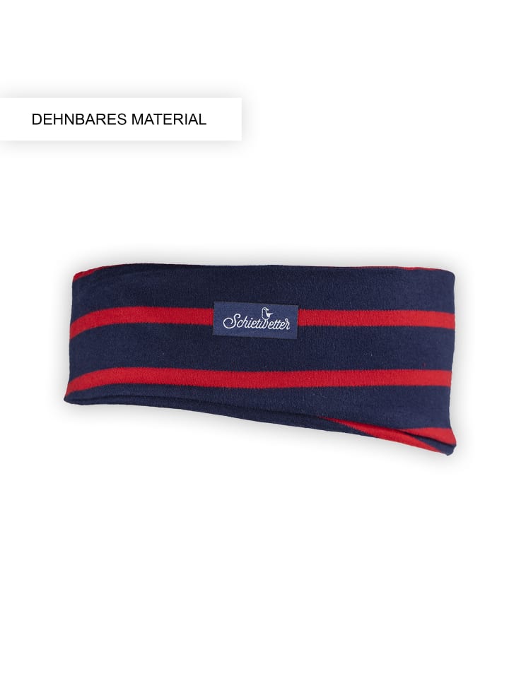 SCHIETWETTER Stirnband  dehnbar, modisch, flauschig in navy-rot günstig kaufen onesize