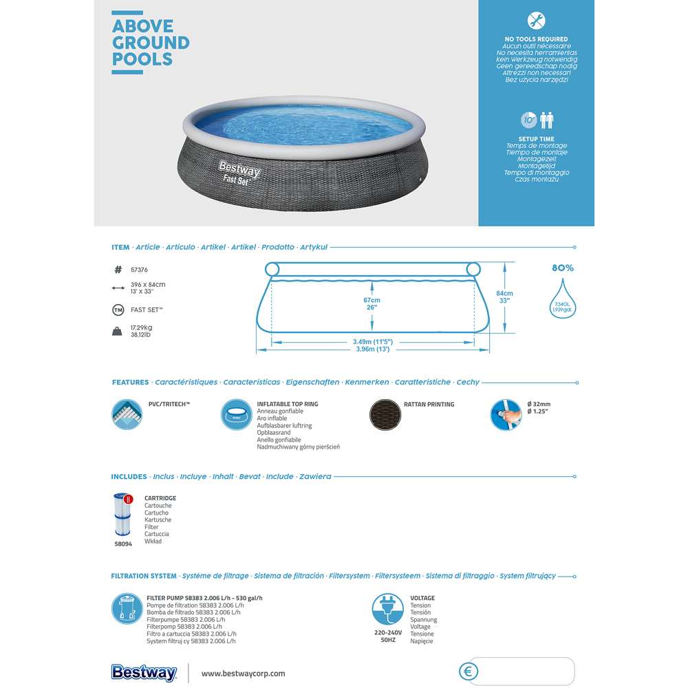 Bestway Fast Set™ Poolset Ø396cm