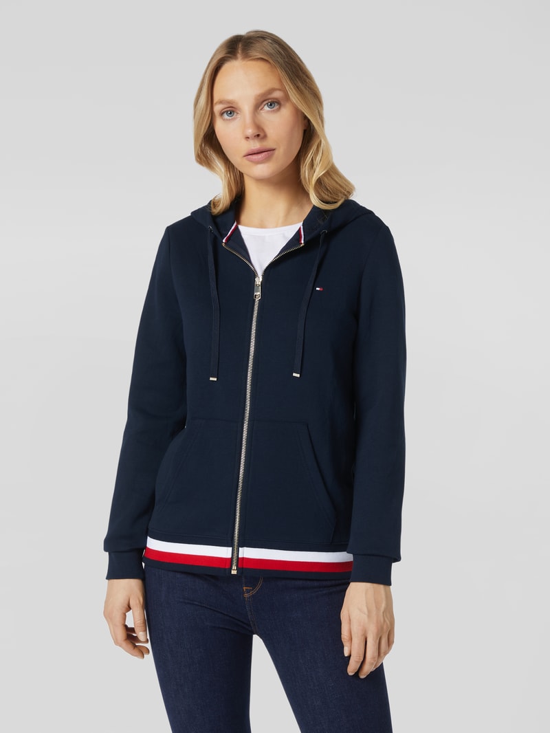 Sweatjacke mit Kapuze in dunkelblau