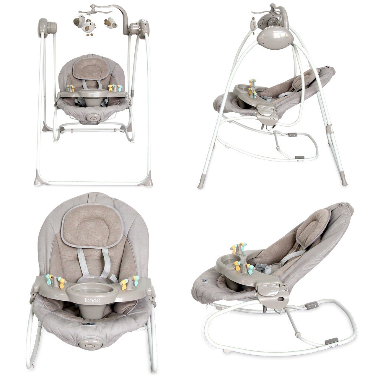 Lorelli Babywippe Babywippe elektrisch Tango 2 in 1, Fernbedienung, MP3, Timer, Mobile