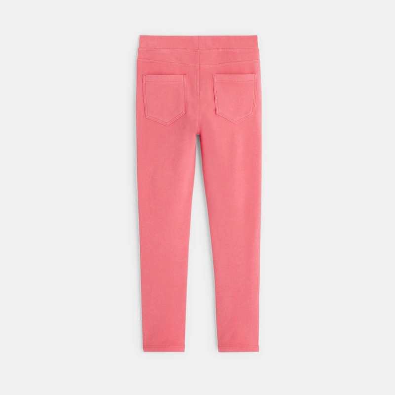 Leggings en jersey uni rose fille