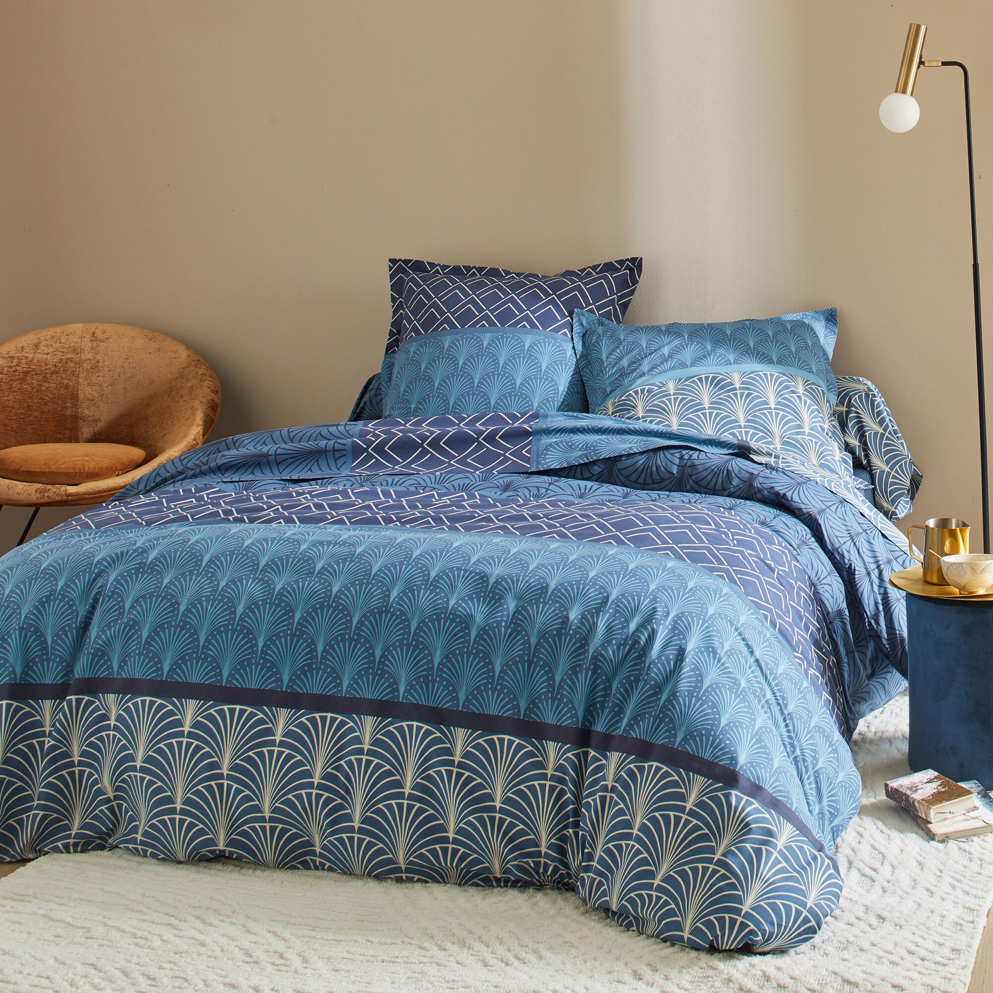 Linge de lit Eddy en coton à motifs graphiques