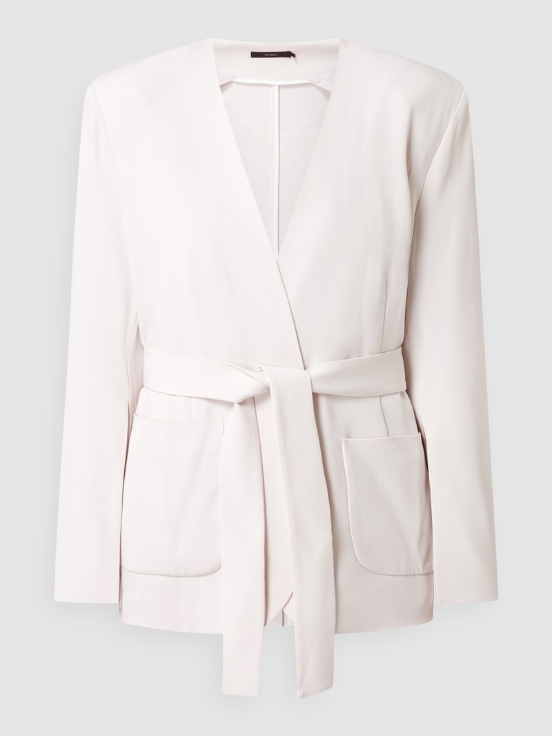 Blazer aus Krepp in ecru
