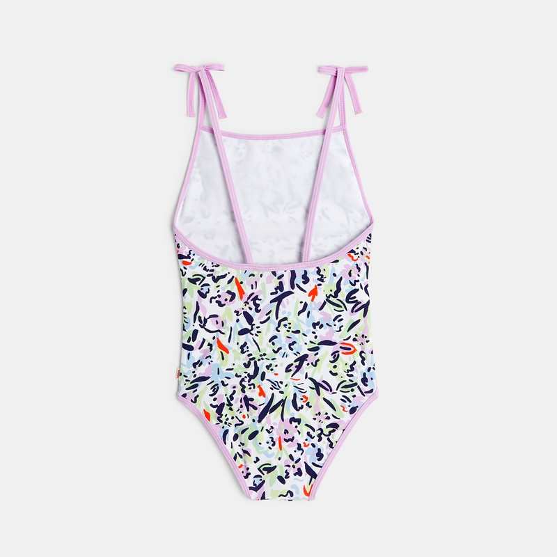 Maillot de bain 1 pièce fille à fleurs blanc Catimini