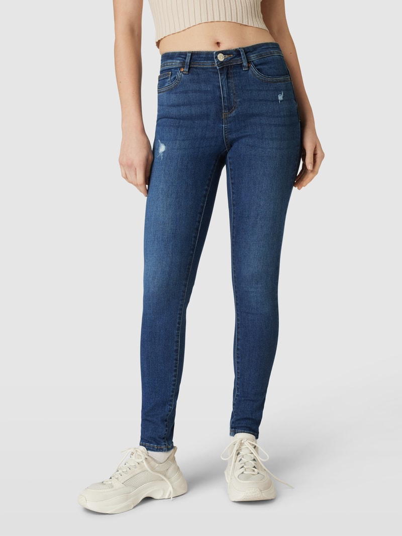 Skinny Fit Jeans im Destroyed-Look Modell 'WAUW' in jeans