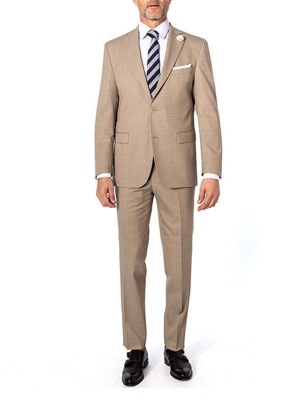 Carl Gross, Anzug, Modern Fit, Schurwolle, dunkelbeige