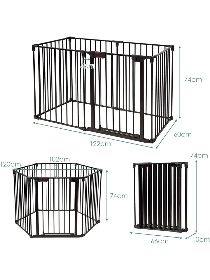 COSTWAY Kaminschutzgitter 6 Elemente in Schwarz günstig kaufen onesize