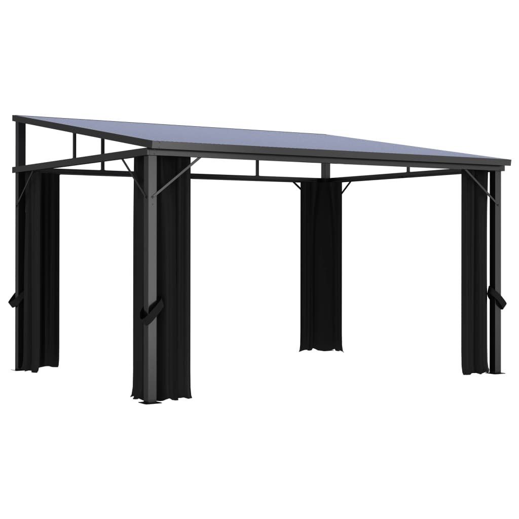 vidaXL Partyzelt Pavillon mit Vorhängen 405x294x244 cm Anthrazit