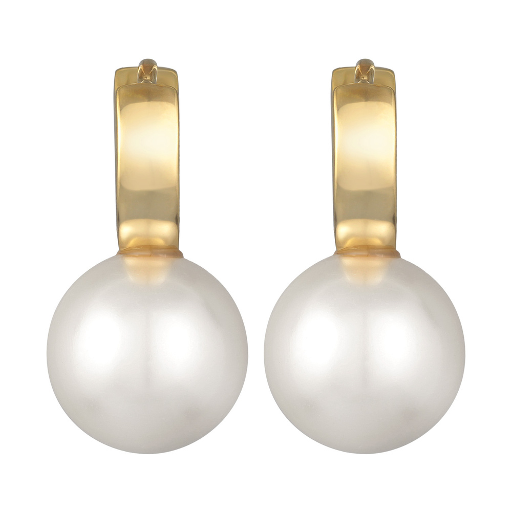 Elli Elli Boucles d'Oreilles Femmes Créoles Élégant avec perle de verre en argent ster Boucles d'oreilles