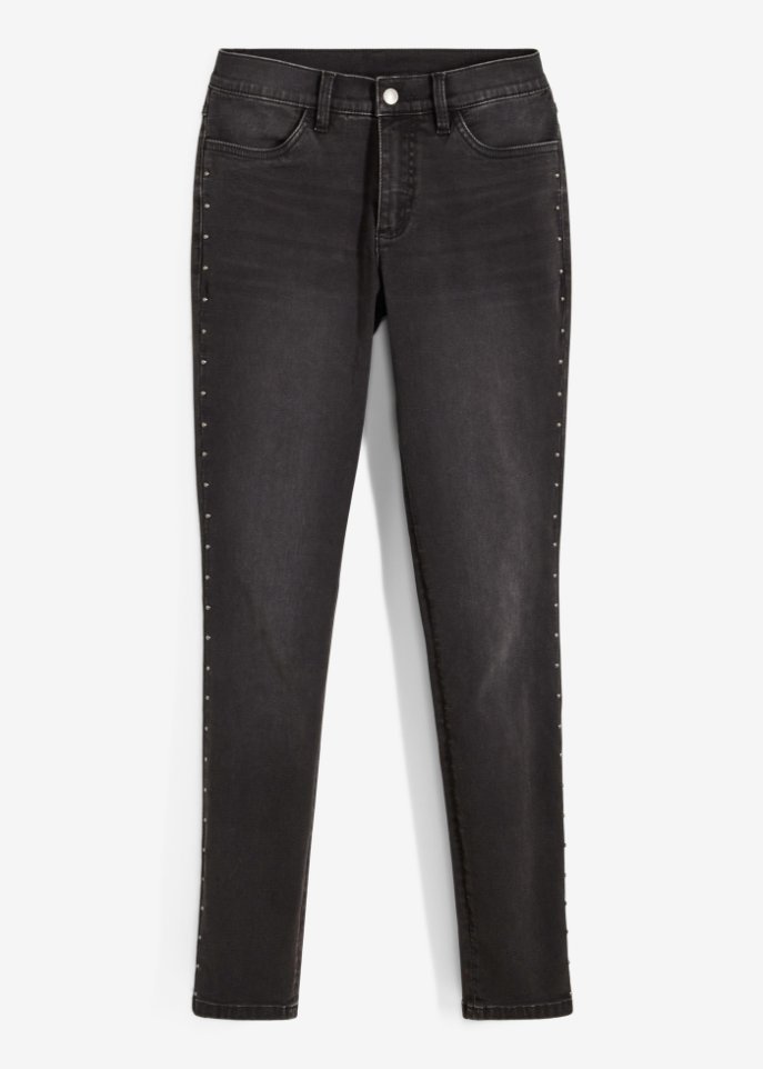 Stretchjeans mit Nieten