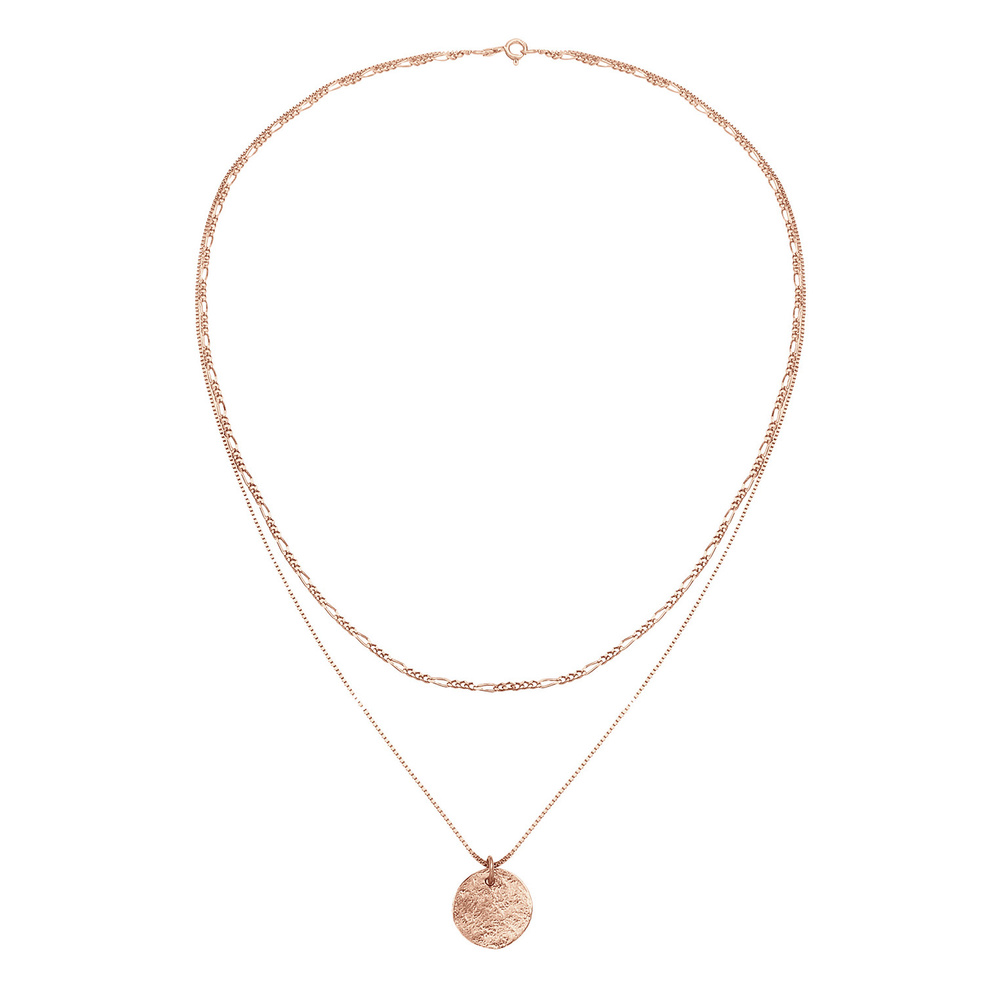 Elli Elli Collier Femmes Couches Pendentif Plaquette Boho en Argent Sterling 925 collier