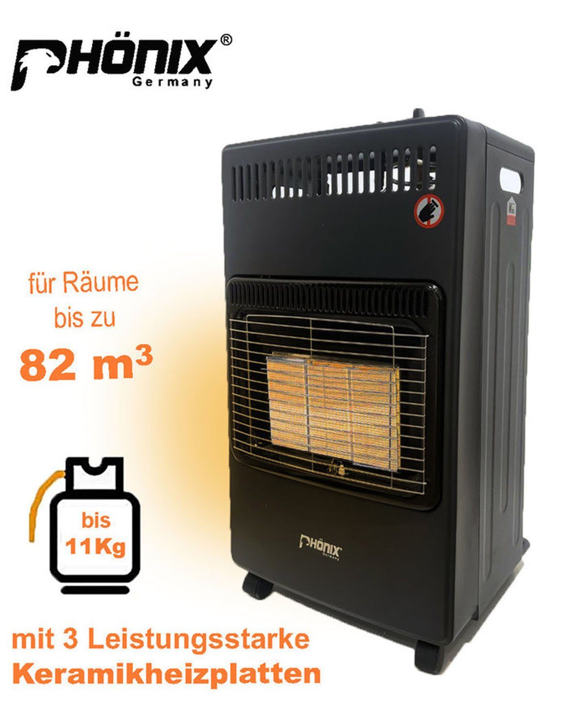 Phönix Germany Heizgerät MH-01F, Keramik Gasheizung Zeltheizung Katalytofen 4,2KW
