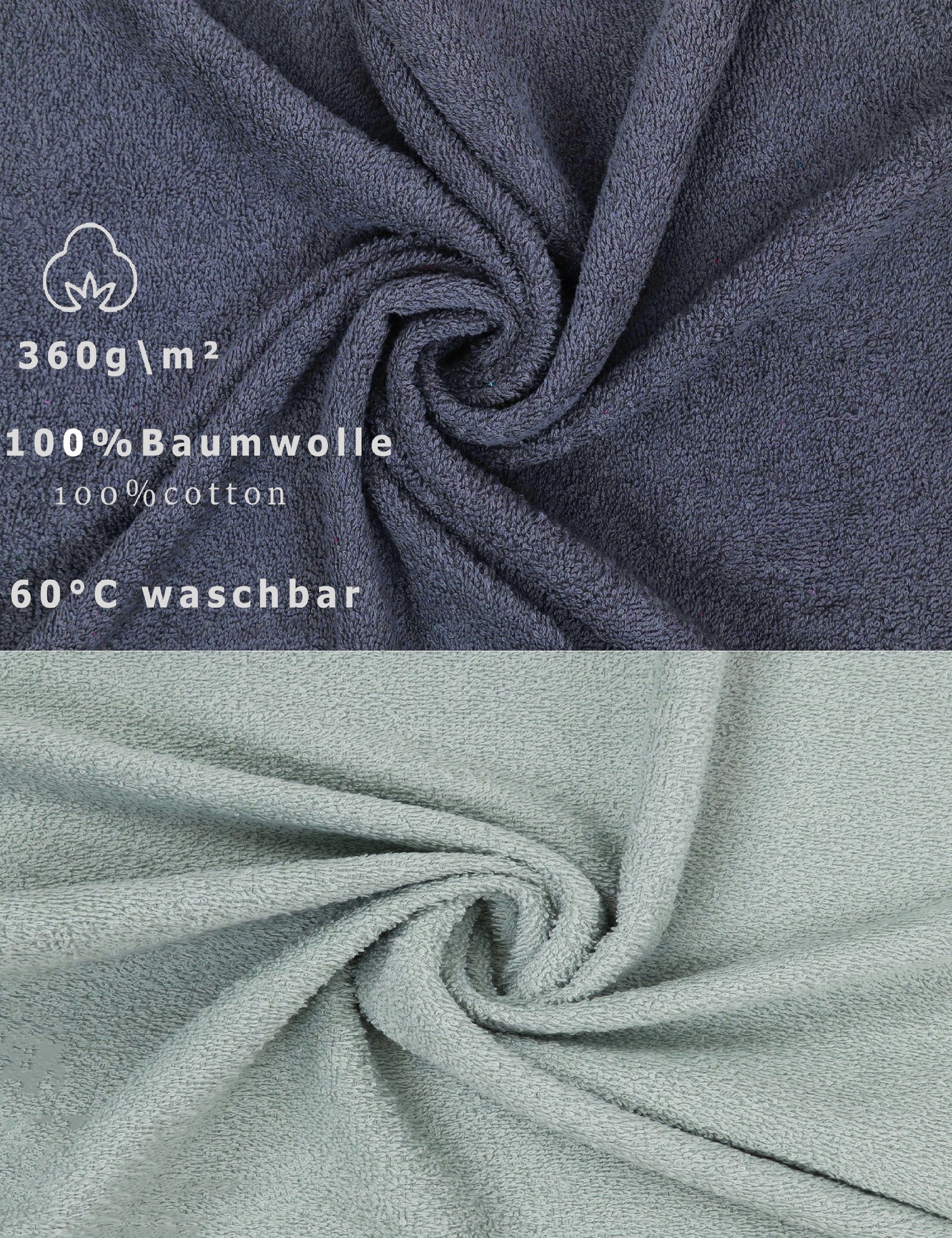 Betz Saunatuch 2 Stück Saunatücher XXL Berlin 70 x 200 cm Jade - dunkelgrau, 100% Baumwolle