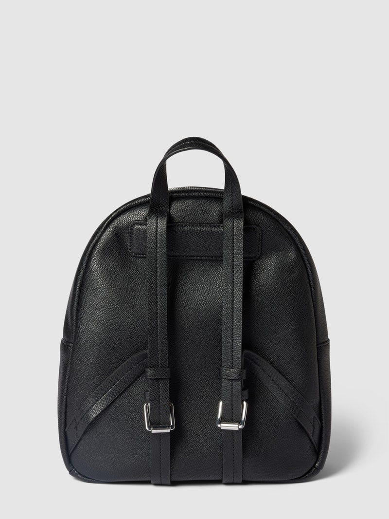 Rucksack mit Label-Detail Modell 'CHRIS' in schwarz