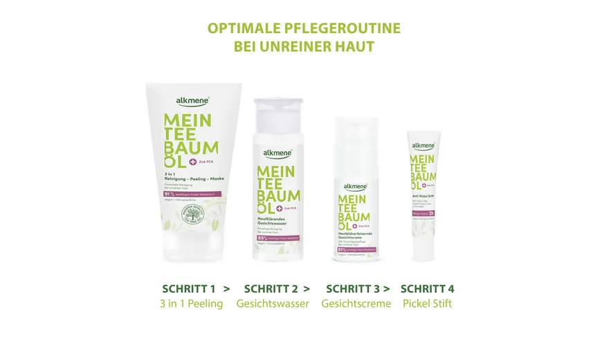 alkmene Mein Teebaumöl 3in1 Reinigung-Peeling-Maske 150 ml